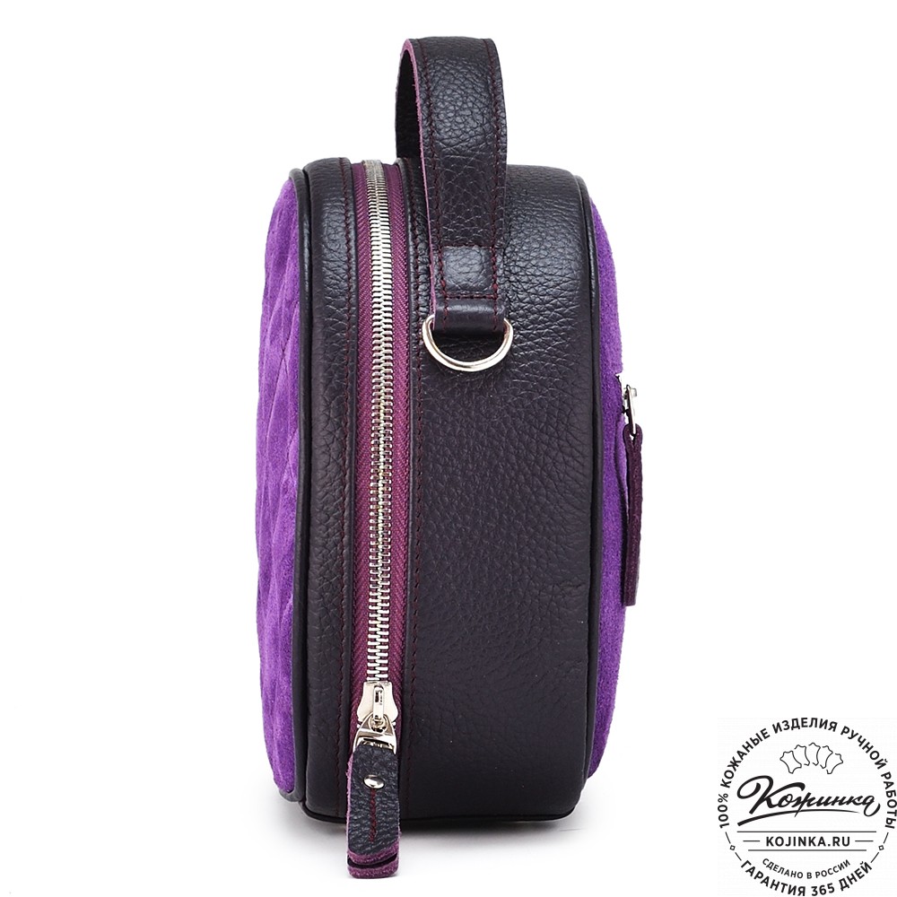 Женская кожаная сумка "Селин" (сирень\бордо)